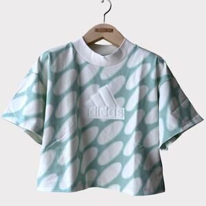 Adidas X Marimekko Future Icons 3- stripes Tee, Size S, Cloud White/ Green